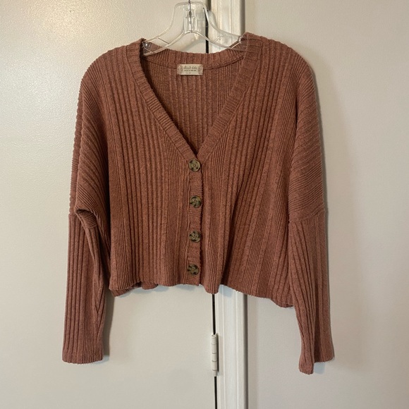 Altar’d State rubbed cropped button front cardigan size S - Picture 2 of 6
